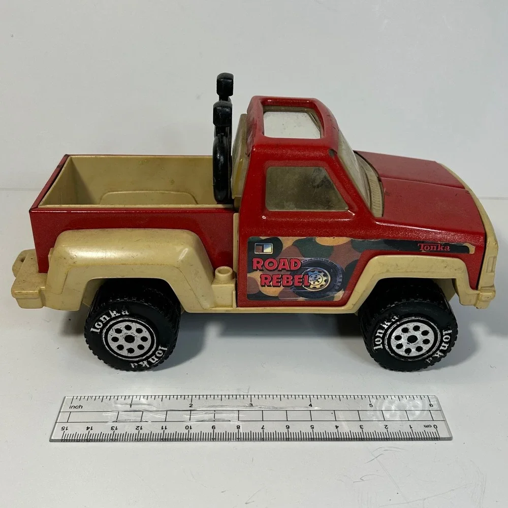 Vintage Tonka Road Rebel Steel Pickup Truck‎ 1980s Red Metal Body
